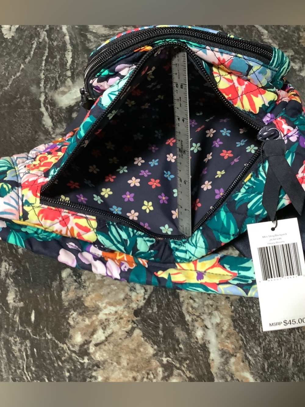 Vera Bradley sling backpack happy blooms - Picture 5 of 12